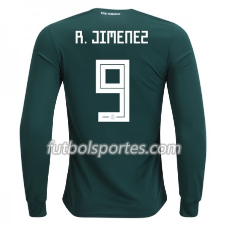 Camisetas México R.Jimenez 9 Primera Equipacion Mundial 2018 Manga Larga